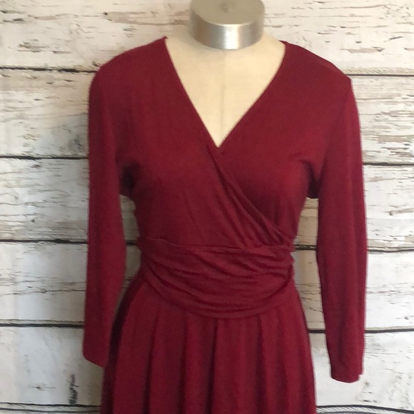 NWT Glory Star Long Sleeve Burgundy Dress - Picture 3 of 10